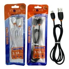 Cabo De Dados 3.1A Micro USB V8 / Lightning Iphone / Tipo-C 1 Metro Inova (SACO) PROMOCAO