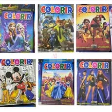 Kit com 12/24/36 Livro infantil colorir atividade escolar Disney princesas vingadores heróis lembrança