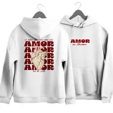 Moletom Religioso Amor no Senhor Flanelado Com Capuz Blusa de Frio Casaco Unissex