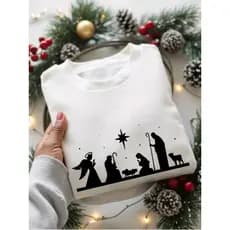 Moletom Gola Careca Natal Menino Jesus Blusa de Frio Casaco Premium Flanelado Básico Unissex