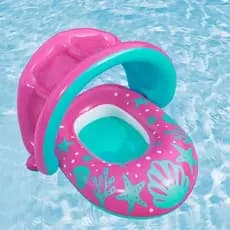 Bote Infantil Caranguejo Rosa e Azul – Piscina, Praia e Banho - Conforto e Segurança