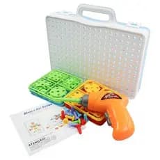 🧩Kit Ferramenta Infantil Brinquedo Montar 106 Peças Oficina Parafusadeira Criança