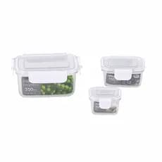 🧊🍱Conjunto 3 Pote Hermético Retangular - Plástico - TOP RIO