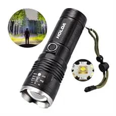 Lanterna Super Potente USB recarregável Com Zoom Ajustável USB 5 Modos Para caça Camping Trilhas