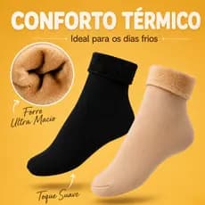 Kit com 1, 3 ou 6 Meias Térmicas Peluciadas Grossas para Inverno Frio Inteira