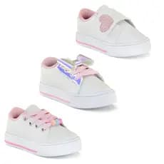 Kit 3 Tênis Infantil Menina PlayDude Casual e Passeio Sola Anatômico e Antiderrapante