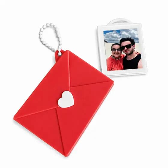 Porta Foto Chaveiro Romantico Estilo Carta Personalizado com Foto Presente Casal Lembrancinha Aniversario Dia dos Pais