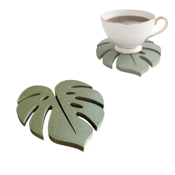 Porta-Copos Decorativo de Folha de Monstera Cozinha