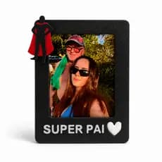 Mini Porta Retrato Personalizado Super Pai com Foto Presente Dia dos Pais Impresso em 3D Lembrancinha Foto Instax