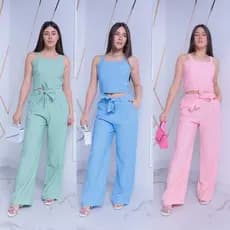 Conjunto Cropped Juvenil Sensorial com Amarração nas Costas – Verde, Marrom, Azul, Bege, Preto