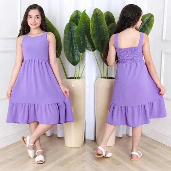 Vestido Juvenil  Regata Lizo em Tecido  Duna tamanhos 10 ,12, 14,16  Coral, Verde, Pink, Lilás, Azul