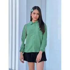 Camisa Casual Juvenil Manga Longa, Tecido, Sensorial ,TM,12,14,16 Cores, Azul ,Preto, Marron, Verde,