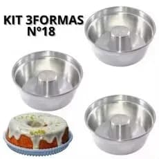 KIT  3 FORMAS VULCÃO PARA BOLO E PUDINS TAMANHOS TRADICIONAIS DE PADARIAS N: 18