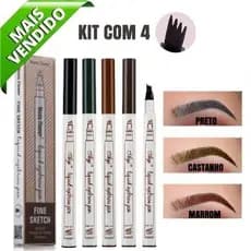 Kit 2 Caneta Microblading Para Sobrancelha Ponta Tipo Garfo À Prova D’Água Caneta de Barba
