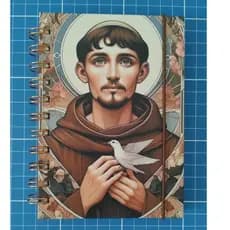 Caderno de Anotações Religiosos com Orações (Francisco de Assis, Jesus, Maria de Nazaré) - Livro, Bloco, Devocional