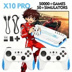 Game Stick X10 Pro 4K Console De Jogos De Vídeo TV Gamepads Sem Fio Videogame 50000 + Arcade Clássicos HD Dois Jogadores