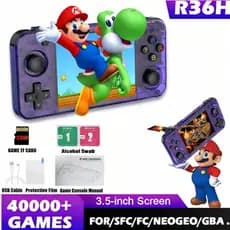 Console De Jogos Portátil Retrô R36H 3.5 " Tela IPS Videogame Integrado Com Cartão 64G/128G E Mais De 20000