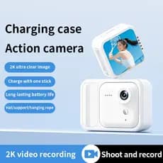 2K Mini Câmera De Ação Magnética Portátil Primeira Pessoa POV Esportiva Com Estojo De Carregamento Tela De 1.54 " Tipo-C