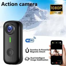 Câmera Vestível Mini Corporal 1080P 120 ° Clipe Grande Angular E Com De Gravação De Sucção Magnética Para Ambientes Exte
