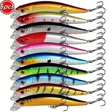 Kit 5/10 Iscas Artificiais Importadas 1/2 Meia Água de 9 cms e 8,5 gramas Pesca Tucunaré Traíra Dourado Robalo Black