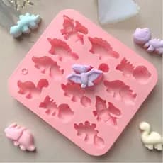 Formas de silicone de dinossauro para chocolate e biscoitos-sem BPA, ótimas para sobremesas e bolos