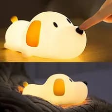 Luminária de mesa para quarto infantil com luz noturna de vinil em forma de cachorro trepador