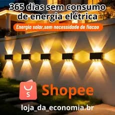 Luminária Spot Solar p/ Parede Kit 2-10 Unid Impermeável (IP65) Luz Branca Quente 6 8 ou 10 LEDs