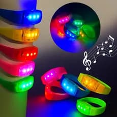 Kit 10/20/30/50und Pulseira De Led Ativa Bate Com A Batida Da Música Som Para Festas Casamentos