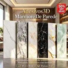 Kit 50/30/20/10 Placas de Parede Adesivas Mármore 3D Decoração 30 x 60cm Lavável