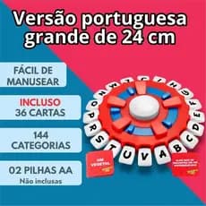 Versão em Português Jogo de Palavras Tapple - Estimula Raciocínio Rápido e Reúne a Família-GRANDE 24cm