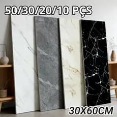 50/30/20/10 PÇS Placas de PVC Adesiva Marmore Parede/Piso 60x30cm Autocolante Lavável para Quarto Sala Cozinha Banheiro