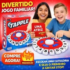 Jogo de Tabuleiro Tapple, Stop que Trava Letras com Temporizador GRANDE 24cm -  Versão em Português