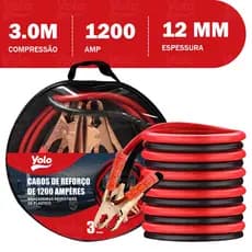 Cabo Chupeta Carregador Bateria 1200amp Carro Caminhao Moto 3m envio rápido