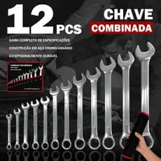 12/8 Peças Jogo Chave Combinada Boca Estrela Profissional combinação de aço carbono Chave fixa Com saco de armazenamento