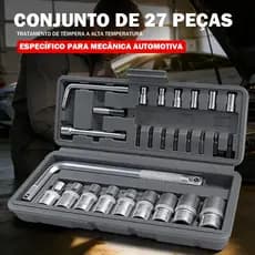 Conjunto Completo De Soquete Cromo Vanádio De 27 Peças Da Titanium