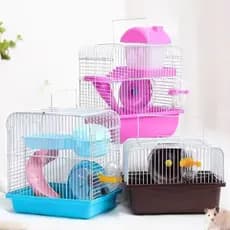 Gaiola para Hamster Dupla Colorida com Tubos e Roda de Malha - Espaço para Brincar e Exercício MIW