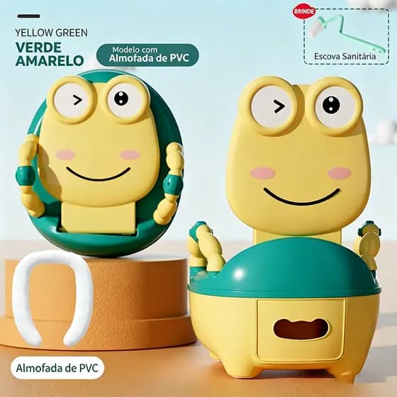 Penico Mictório Troninho Infantil Compacto sapo Desfralde Removível de PVC
