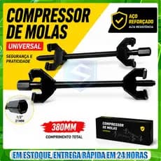 Kit Compressor de Molas 380mm Universal Aço Reforçado 2 Peças Suspensão Automotiva