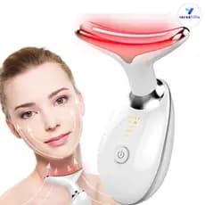 Massageador de Fototerapia LED para Pescoço e Rosto – Antirrugas, Firmador e Recuperação da Pele Radiante
