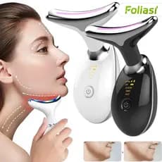 Antirrugas e Firmador LED: Massageador Facial com Fototerapia Recuperadora para Pescoço e Pele Saudável