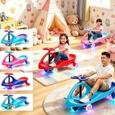 Carrinho de rolimã com Volante Giratório 360° -  Suporte para 100 kg / Presente de Dia das Crianças