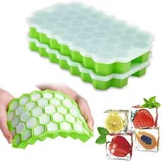 Forma de Gelo Silicone Hexagonal-37 Foros p/Bebidas , Chocolate e Uísque-Design Favo de Mel
