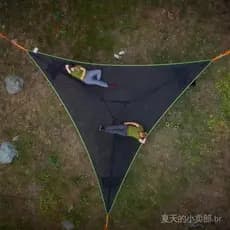 Rede de descanso triangular portátil para várias pessoas, conjunto de móveis de jardim, equipamento de rede tipo tenda,