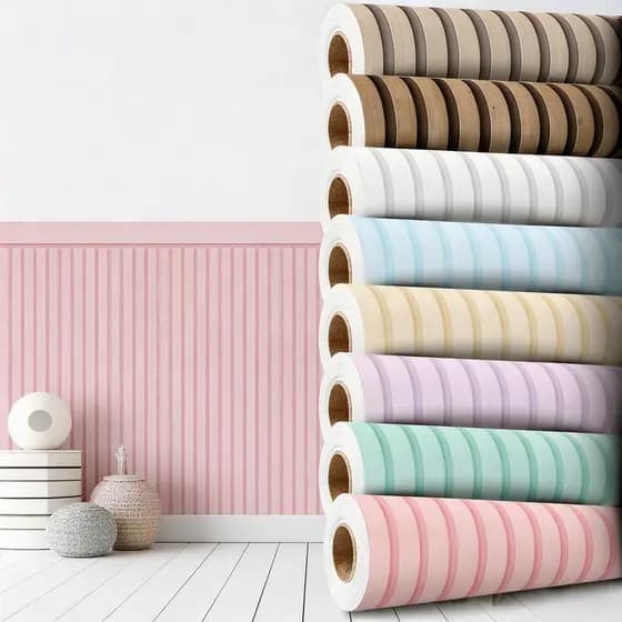 Papel de Parede Ripado Madeira 3D Adesivo Papel Meia Parede Papel de Parede Ripado Infantil