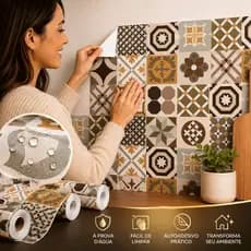 Papel de Parede Cozinha Lavavel Meia Parede Azulejos Revestimento de Parede Autocolante