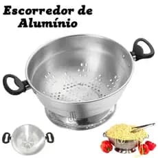 Escorredor Em Alumínio De Macarrão Arroz Massas Verduras Frutas N° 22 ou 24