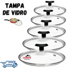 Tampa De Vidro Com Cabo Alça Puxador Pomel Todos Tamanhos Panela Frifideira Leiteira Tacho