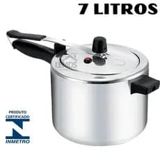 Panela De Pressao 7L Com Ótima Pressão Capacidade 7 Litros Certificada Pelo Inmetro Polida