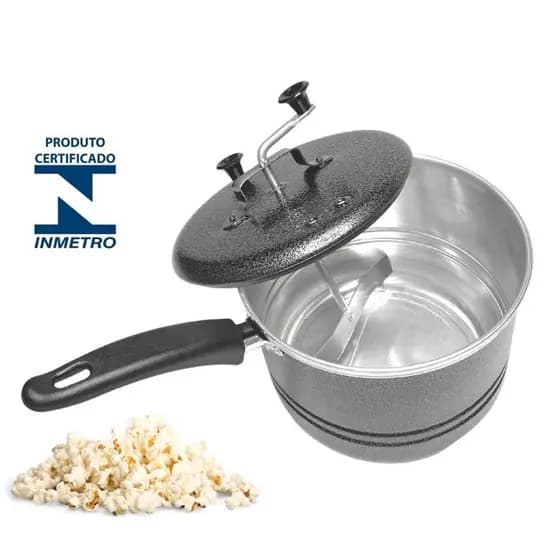 Pipoqueira Em Aluminio Capacidade de 4L Para Pipoca Doce Salgada