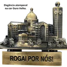 Adorno Basílica Nacional Nossa Senhora Aparecida Porta Caneta Mesa Metal Fundido